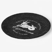  〔占星術の〕十二宮図山羊座星占い白黒ヴィンテージ ペーパープレート (アングル)