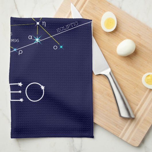 〔占星術の〕十二宮図座レオ キッチンタオル (四つ折り)