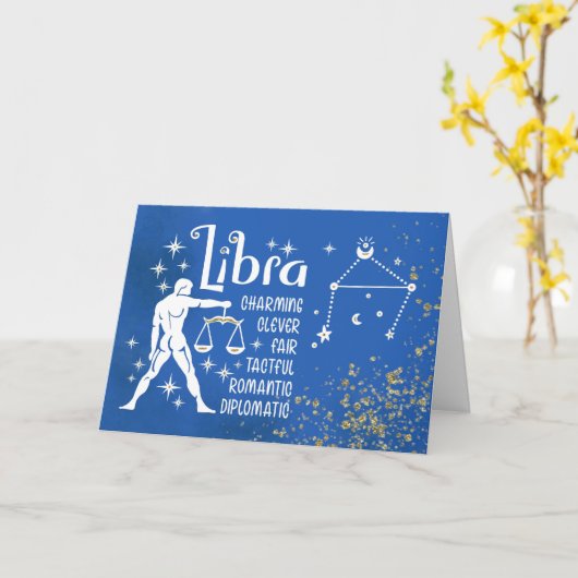 〔占星術の〕十二宮図座誕生日 カード (黄色い花)