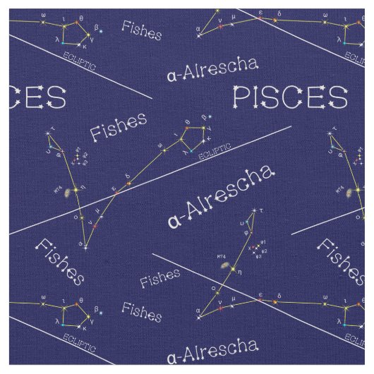 〔占星術の〕十二宮図座 ファブリック (クローズアップ)