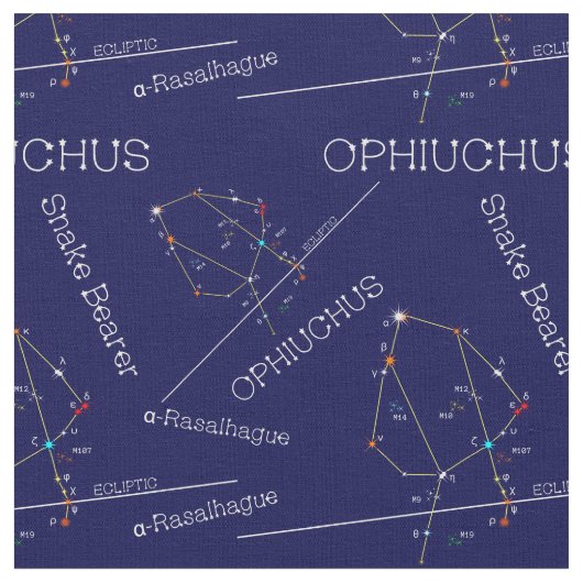 〔占星術の〕十二宮図座 ファブリック (クローズアップ)