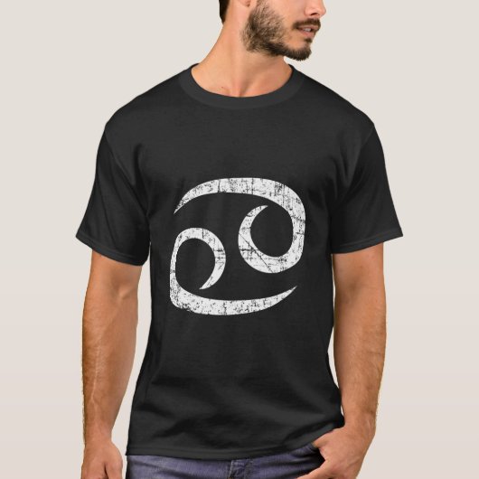 〔占星術の〕十二宮図徴候がん白色 Tシャツ (正面)