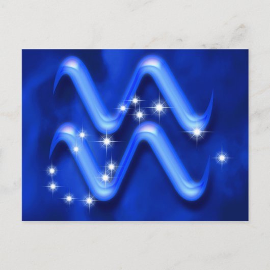 〔占星術の〕十二宮図徴候アクエリアス ポストカード (正面)