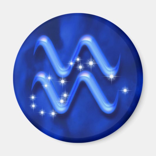 〔占星術の〕十二宮図徴候アクエリアス マグネット (正面)