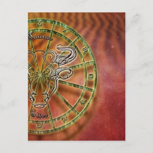 〔占星術の〕十二宮図徴候ブル ポストカード (正面)