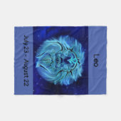 〔占星術の〕十二宮図徴候レオ フリースブランケット (正面(横))