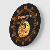 〔占星術の〕十二宮図徴候山羊座 ラージ壁時計 (傾斜)