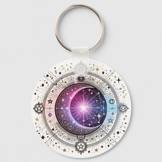 〔占星術の〕十二宮図星占い月 キーホルダー (正面)