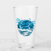 〔占星術の〕十二宮図星印 – がんシンボル タンブラーグラス (正面)