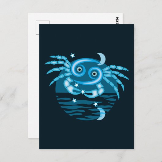 〔占星術の〕十二宮図星印 – がんシンボル ポストカード (正面/裏面)