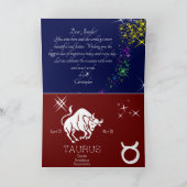 〔占星術の〕十二宮図星座おうし座 カード (内部)