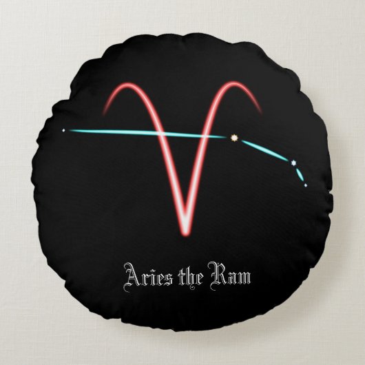 〔占星術の〕十二宮図星座おひれ座まん枕 ラウンドクッション (正面)