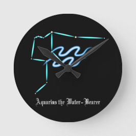 〔占星術の〕十二宮図星座アクエリアスラウンドクロック ラウンド壁時計