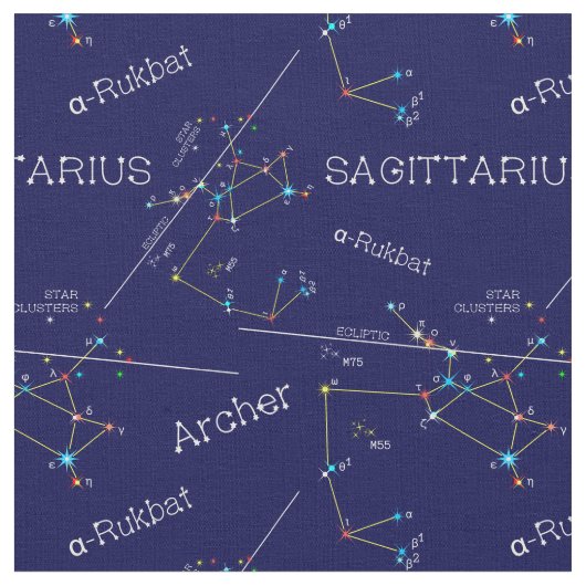 〔占星術の〕十二宮図星座射手座 ファブリック (クローズアップ)