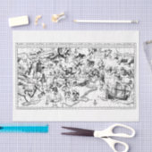 〔占星術の〕十二宮図星座白黒ティッシュペーパー 薄葉紙 (クラフト)