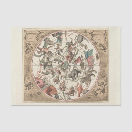 〔占星術の〕十二宮図星座23ティッシュペーパー 薄葉紙 (正面)