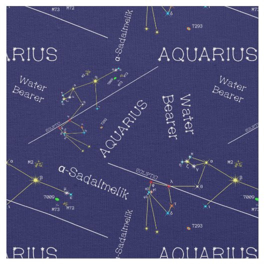 〔占星術の〕十二宮図星座 ファブリック (クローズアップ)