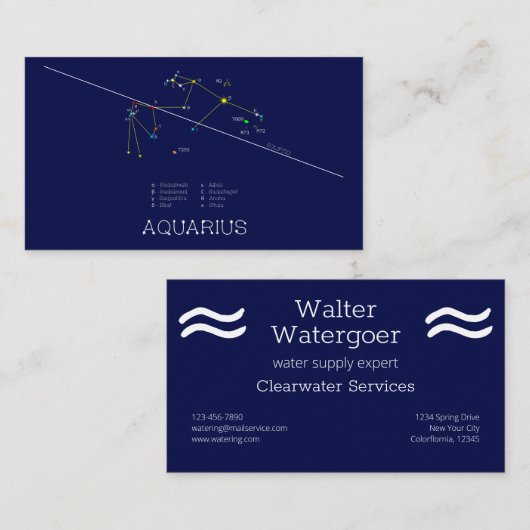 〔占星術の〕十二宮図星座 名刺 (正面/裏面)