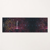 〔占星術の〕十二宮図星徴候がんモノグラムグリッターブルゴーニュ ヨガマット (正面(横))