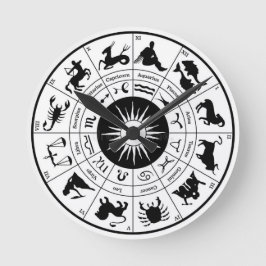 〔占星術の〕十二宮図時計 ラウンド壁時計