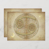 〔占星術の〕十二宮図標識がん葉書 ポストカード (正面/裏面)