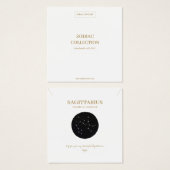 〔占星術の〕十二宮図標識射手座ジュエリー表示カード (正面&裏面)