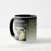 〔占星術の〕十二宮図標識山羊座ヤギのシンボルと詳細 マグカップ (正面左)