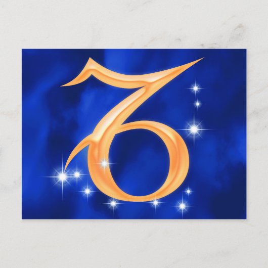 〔占星術の〕十二宮図標識山羊座 ポストカード (正面)