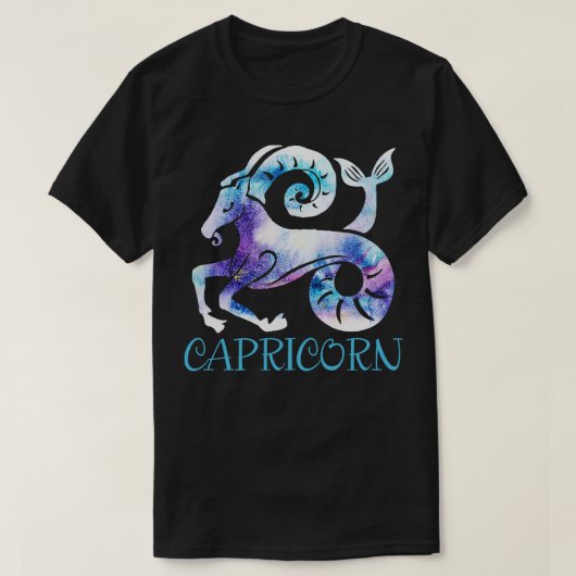 〔占星術の〕十二宮図標識山羊座 Tシャツ (デザイン正面)