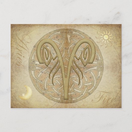 〔占星術の〕十二宮図看板郵便はがき ポストカード (正面)