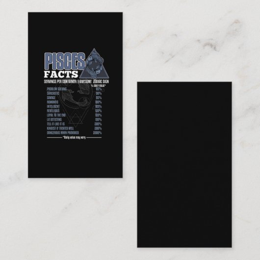 〔占星術の〕十二宮図符号Piscesファクト占星術定義 名刺 (正面/裏面)
