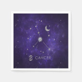 〔占星術の〕十二宮図紫がん |宇宙占星術占星術 スタンダードカクテルナプキン (正面)
