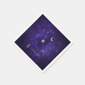 〔占星術の〕十二宮図紫がん |宇宙占星術占星術 スタンダードカクテルナプキン (角)