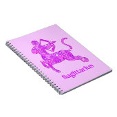 〔占星術の〕十二宮図紫の射手座のアメジスト記号 ノートブック (右側)
