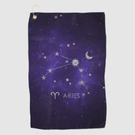 〔占星術の〕十二宮図紫の牡羊座 |宇宙占星術占星術 ゴルフタオル