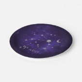 〔占星術の〕十二宮図紫の牡羊座 |宇宙占星術占星術 ペーパープレート (アングル)