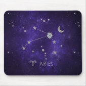 〔占星術の〕十二宮図紫の牡羊座 |宇宙占星術占星術 マウスパッド (正面)