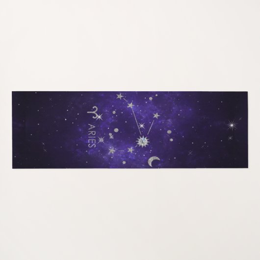 〔占星術の〕十二宮図紫の牡羊座 |宇宙占星術占星術 ヨガマット (裏面(横))
