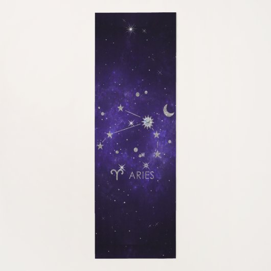 〔占星術の〕十二宮図紫の牡羊座 |宇宙占星術占星術 ヨガマット (裏面)