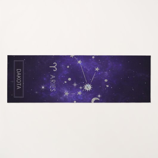 〔占星術の〕十二宮図紫の牡羊座 |宇宙占星術占星術 ヨガマット (正面(横))