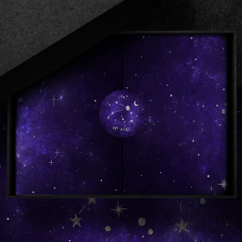 〔占星術の〕十二宮図紫の牡羊座 |宇宙占星術占星術 ラウンドシール