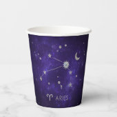 〔占星術の〕十二宮図紫の牡羊座 |宇宙占星術占星術 紙コップ (裏面)
