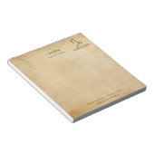 〔占星術の〕十二宮図署名山羊座- Personalizable Notepad ノートパッド (アングル)