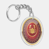"(占星術の)十二宮図蟹座"のアクリルのKeychain (両面) キーホルダー (正面左)