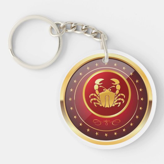"(占星術の)十二宮図蟹座"のアクリルのKeychain (両面) キーホルダー (正面)