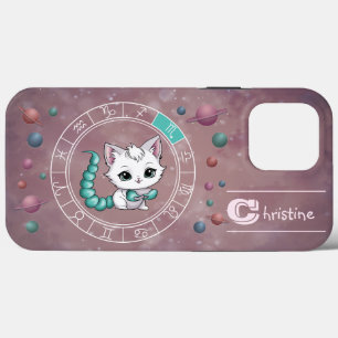 〔占星術の〕十二宮図蠍座かわいいキャットホイールプラネットアストロロジー iPhone 13 PRO MAXケース