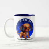 〔占星術の〕十二宮図蠍座かわいい水色名前をカスタムする日 ツートーンマグカップ (左)