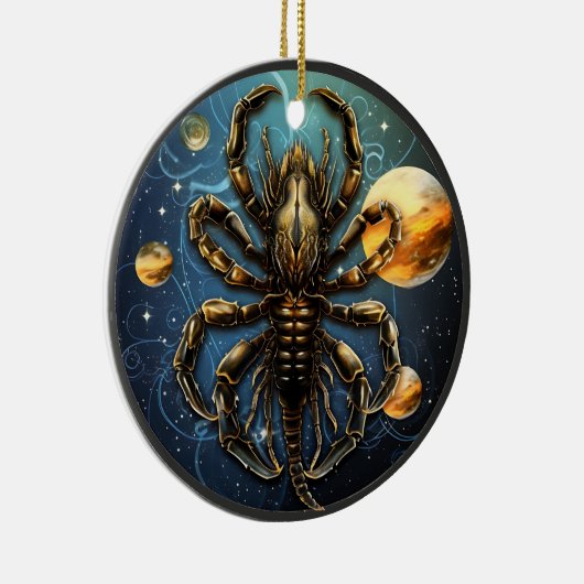 〔占星術の〕十二宮図蠍座パーソナライズされた占星術オーナメント セラミックオーナメント (右)
