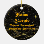 〔占星術の〕十二宮図蠍座パーソナライズされた占星術オーナメント セラミックオーナメント (裏面)