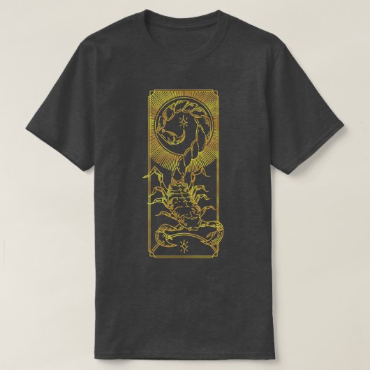 〔占星術の〕十二宮図蠍座ライン金ゴールド Tシャツ (デザイン正面)